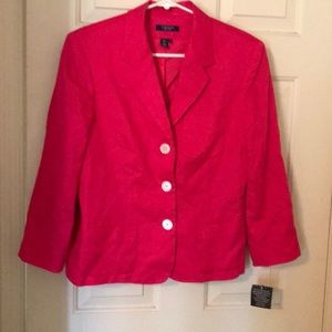 CHAPS Pretty Hot pink linen blazer NWT